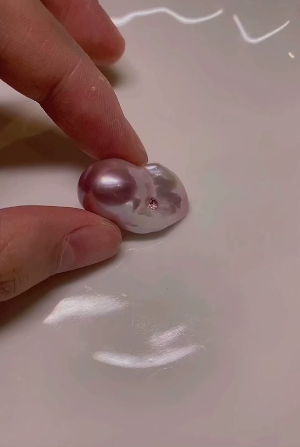 Pink Mirror Baroque, Zircon-Set