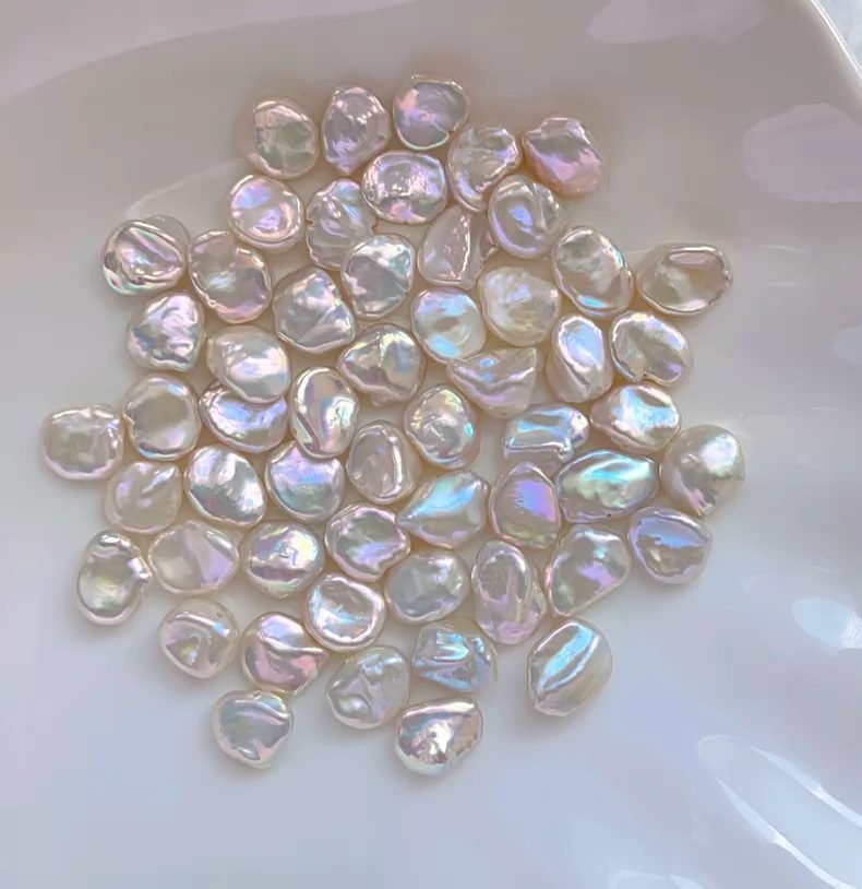 Irregular Baroque Petal Broken-Silver Pearl