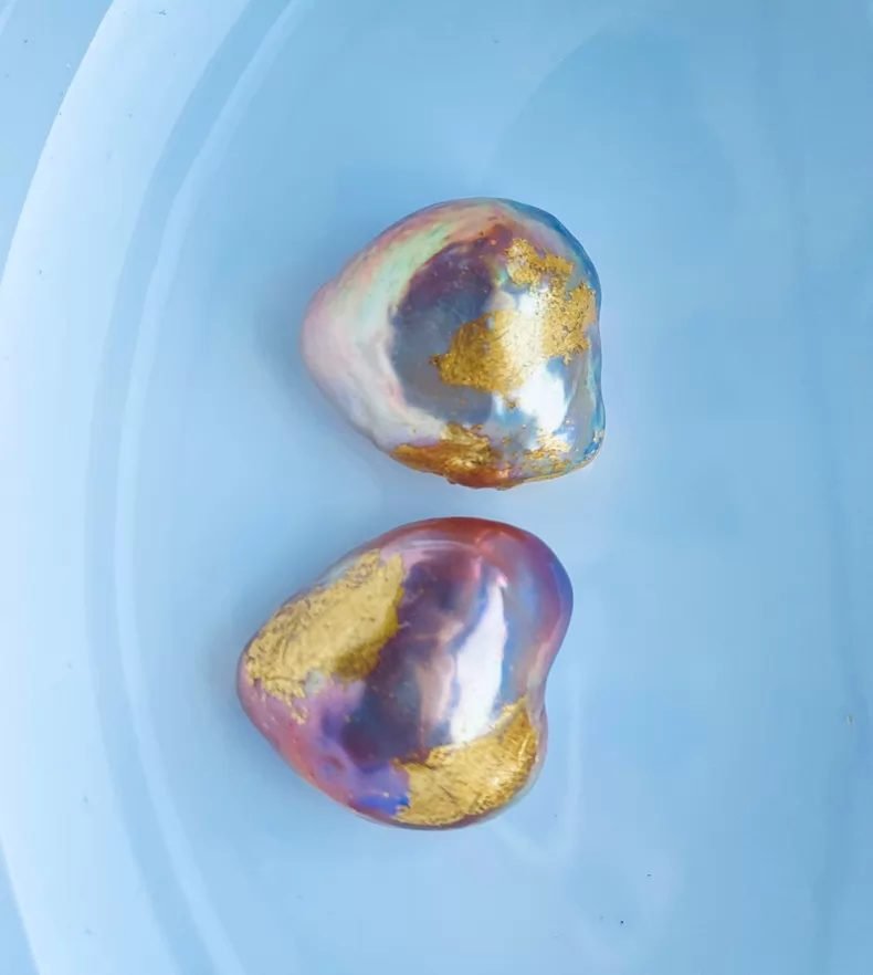 Heart Mabe Pearl Pair